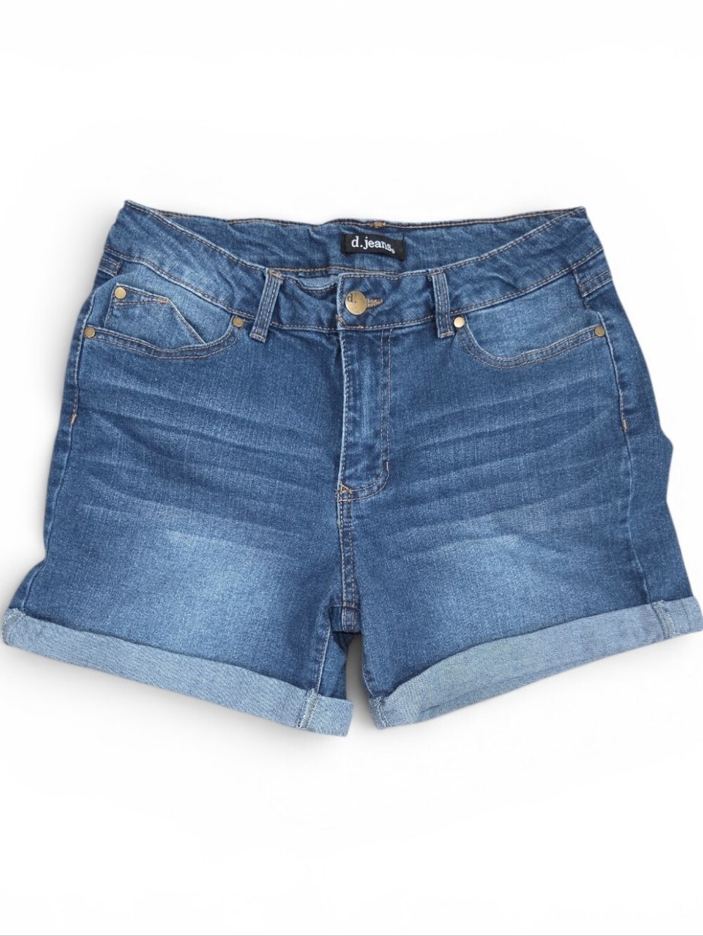 d. jeans Blue Rolled Hem Denim Shorts Size 8